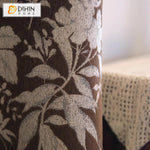 DIHINHOME Home Textile Pastoral Curtain DIHIN HOME American Pastoral Leaves Jacquard,Grommet Window Curtain for Living Room,Customzied Curtains