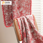 DIHINHOME Home Textile Pastoral Curtain DIHIN HOME Bohemian Red Leaves Painting Printed,Blackout Grommet Window Curtain for Living Room ,52x63-inch,1 Panel