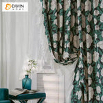 DIHINHOME Home Textile Pastoral Curtain DIHIN HOME Cartoon White Flower Printed,Blackout Grommet Window Curtain for Living Room,52x63-inch,1 Panel