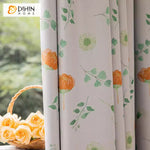 DIHINHOME Home Textile Pastoral Curtain DIHIN HOME Garden Flowers Printed,Blackout Grommet Window Curtain for Living Room,52x63-inch,1 Panel
