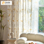 DIHINHOME Home Textile Pastoral Curtain DIHIN HOME Garden Flowers Printed,Grommet Window Curtain for Living Room,52x63-inch,1 Panel