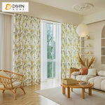 DIHINHOME Home Textile Pastoral Curtain DIHIN HOME Garden Yellow Flowers Printed,Blackout Grommet Window Curtain for Living Room,52x63-inch,1 Panel