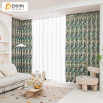 DIHINHOME Home Textile Pastoral Curtain DIHIN HOME Green Plants Printed,Blackout Grommet Window Curtain for Living Room ,52x63-inch,1 Panel