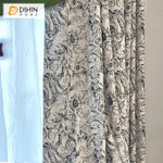 DIHINHOME Home Textile Pastoral Curtain DIHIN HOME Pastoral Abstract Jacquard,Grommet Window Curtain for Living Room,Customzied Curtains