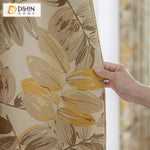 DIHINHOME Home Textile Pastoral Curtain DIHIN HOME Pastoral Abstract Leaves Printed,Grommet Window Curtain for Living Room,Customzied Curtains