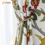 DIHINHOME Home Textile Pastoral Curtain DIHIN HOME Pastoral Bird and Tree Printed,Blackout Grommet Window Curtain for Living Room ,52x63-inch,1 Panel