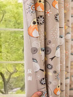 DIHINHOME Home Textile Pastoral Curtain DIHIN HOME Pastoral Bird Printed,Blackout Grommet Window Curtain for Living Room,52x63-inch,1 Panel