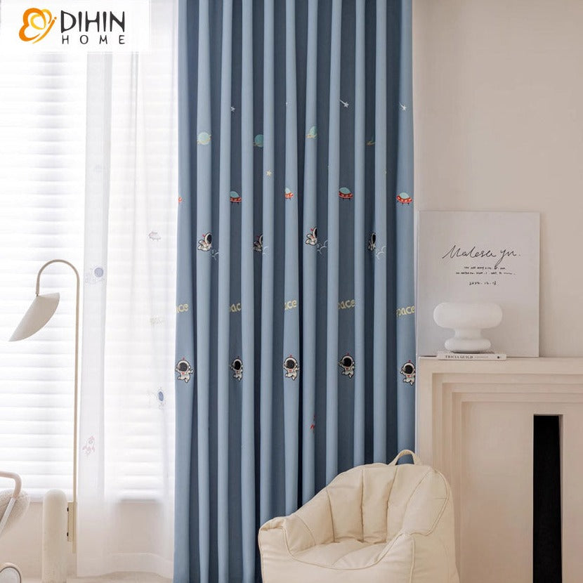 DIHINHOME Home Textile Pastoral Curtain DIHIN HOME Pastoral Bird Printed,Blackout Grommet Window Curtain for Living Room ,52x63-inch,1 Panel (Copy)