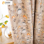 DIHINHOME Home Textile Pastoral Curtain DIHIN HOME Pastoral Bird Printed,Grommet Window Curtain for Living Room,Customzied Curtains