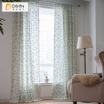 DIHINHOME Home Textile Pastoral Curtain DIHIN HOME Pastoral Blue Flowers Painting Printed,Blackout Grommet Window Curtain for Living Room ,52x63-inch,1 Panel