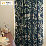 DIHINHOME Home Textile Pastoral Curtain DIHIN HOME Pastoral Blue Flowers Printed,Grommet Window Curtain for Living Room,Customzied Curtains