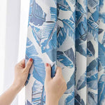 DIHINHOME Home Textile Pastoral Curtain DIHIN HOME Pastoral Blue Leaves Printed,Blackout Grommet Window Curtain for Living Room,52x63-inch,1 Panel