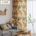 DIHINHOME Home Textile Pastoral Curtain DIHIN HOME Pastoral Flowers Printed,Grommet Window Curtain for Living Room,Customzied Curtains