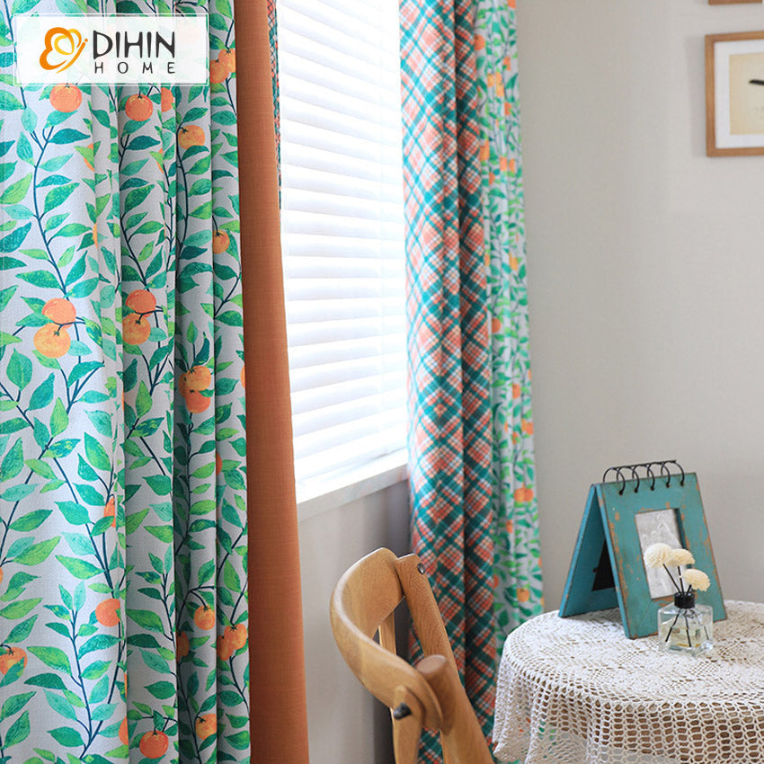 Pastoral Curtain Blackout Grommet Window Curtain for Living Room –  DIHINHOME Home Textile