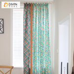 DIHINHOME Home Textile Pastoral Curtain DIHIN HOME Pastoral Green Leaves Printed,Blackout Grommet Window Curtain for Living Room ,52x63-inch,1 Panel