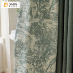 DIHINHOME Home Textile Pastoral Curtain DIHIN HOME Pastoral Green Printed,Blackout Grommet Window Curtain for Living Room,52x63-inch,1 Panel