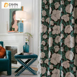 DIHINHOME Home Textile Pastoral Curtain DIHIN HOME Pastoral Green Pumpkin Printed,Grommet Window Curtain for Living Room,Customzied Curtains