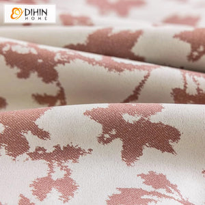 DIHINHOME Home Textile Pastoral Curtain DIHIN HOME Pastoral Leaves Printed,Grommet Window Curtain for Living Room,Customzied Curtains