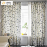 DIHINHOME Home Textile Pastoral Curtain DIHIN HOME Pastoral Magnolia Printed,Half Blackout Grommet Window Curtain for Living Room ,52x63-inch,1 Panel