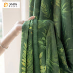 DIHINHOME Home Textile Pastoral Curtain DIHIN HOME Pastoral Natural Green Leaves Printed,Grommet Window Curtain for Living Room,Customzied Curtains