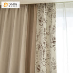 DIHINHOME Home Textile Pastoral Curtain DIHIN HOME Pastoral Natural Plants Printed,Grommet Window Curtain for Living Room,52x63-inch,1 Panel