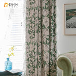 DIHINHOME Home Textile Pastoral Curtain DIHIN HOME Pastoral Pumpkin Printed With White Lace,Grommet Window Curtain for Living Room,Customzied Curtains