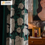 DIHINHOME Home Textile Pastoral Curtain DIHIN HOME Pastoral Pumpkin With Dark Green Fabric Printed,Grommet Window Curtain for Living Room,Customzied Curtains