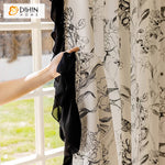 DIHINHOME Home Textile Pastoral Curtain DIHIN HOME Pastoral Swallows Printed,Blackout Grommet Window Curtain For Living Room ,52x63-inch,1  Panel