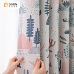 DIHINHOME Home Textile Pastoral Curtain DIHIN HOME Pastoral Trees Printed,Grommet Window Curtain for Living Room,Customzied Curtains