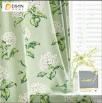 DIHINHOME Home Textile Pastoral Curtain DIHIN HOME Pastoral White Flowers Printed,Half Blackout Grommet Window Curtain for Living Room ,52x63-inch,1 Panel