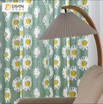 DIHINHOME Home Textile Pastoral Curtain DIHIN HOME Pastoral Yellow Flowers Printed,Half Blackout Grommet Window Curtain for Living Room ,52x63-inch,1 Panel