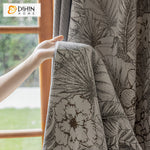 DIHINHOME Home Textile Pastoral Curtain DIHIN HOME Retro Pastoral Flowers Jacquard,Blackout Grommet Window Curtain for Living Room,52x63-inch,1 Panel