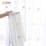 DIHINHOME Home Textile Sheer Curtain DIHIN HOME Cartoon Colored Dots,Blackout Grommet Window Sheer Curtain for Living Room,52x63-inch,1 Panel