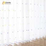 DIHINHOME Home Textile Sheer Curtain DIHIN HOME Cartoon Colored Dots,Blackout Grommet Window Sheer Curtain for Living Room,52x63-inch,1 Panel