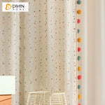 DIHINHOME Home Textile Sheer Curtain DIHIN HOME Cartoon Colorful Ball Lace,Blackout Grommet Window Sheer Curtain for Living Room,52x63-inch,1 Panel