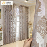 DIHINHOME Home Textile Sheer Curtain DIHIN HOME European Jacquard,Grommet Window Curtain for Living Room ,52x63-inch,1 Panelriped