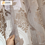 DIHINHOME Home Textile Sheer Curtain DIHIN HOME European Jacquard,Grommet Window Curtain for Living Room ,52x63-inch,1 Panelriped