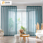 DIHINHOME Home Textile Sheer Curtain DIHIN HOME Modern Blue Color,Grommet Window Sheer Curtains for Living Room ,52x63-inch,1 Panel