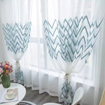 DIHINHOME Home Textile Sheer Curtain DIHIN HOME Modern Blue Waves,Blackout Grommet Window Sheer Curtain for Living Room,52x63-inch,1 Panel