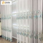 DIHINHOME Home Textile Sheer Curtain DIHIN HOME Modern Embroidered,Blackout Grommet Window Sheer Curtain for Living Room,52x63-inch,1 Panel