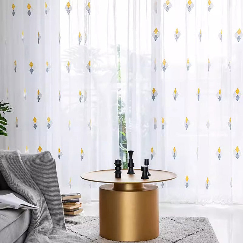 DIHINHOME Home Textile Sheer Curtain DIHIN HOME Modern Geometry,Blackout Grommet Window Sheer Curtain for Living Room,52x63-inch,1 Panel