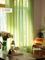 DIHINHOME Home Textile Sheer Curtain DIHIN HOME Modern Green Color,Blackout Grommet Window Sheer Curtain for Living Room,52x63-inch,1 Panel