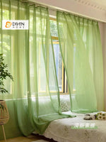 DIHINHOME Home Textile Sheer Curtain DIHIN HOME Modern Green Color,Blackout Grommet Window Sheer Curtain for Living Room,52x63-inch,1 Panel