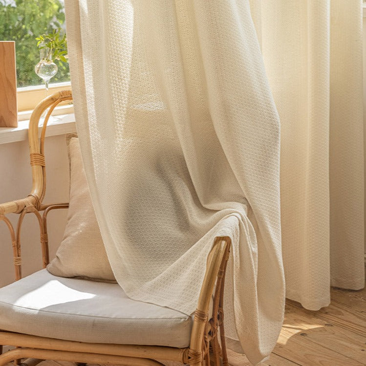DIHINHOME Home Textile Sheer Curtain DIHIN HOME Modern Jacquard,Grommet Window Sheer Curtain for Living Room ,52x63-inch,1 Panel