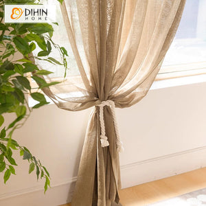 DIHINHOME Home Textile Sheer Curtain DIHIN HOME Modern Light Brown Color,Blackout Grommet Window Sheer Curtain for Living Room,52x63-inch,1 Panel