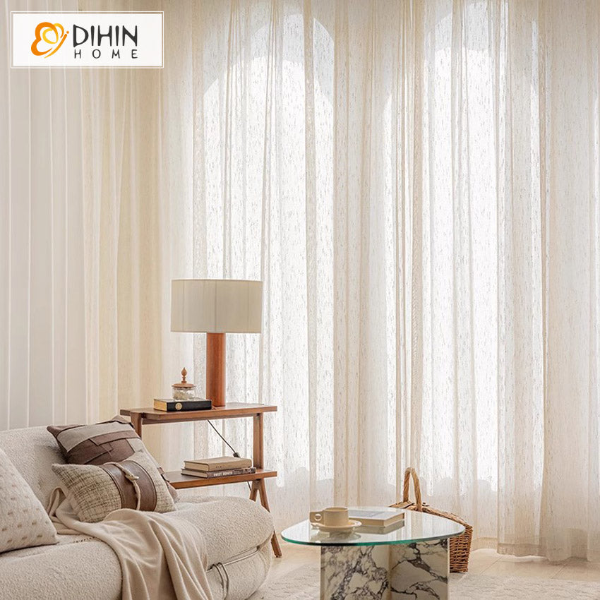 DIHINHOME Home Textile Sheer Curtain DIHIN HOME Modern Linen,Blackout Grommet Window Sheer Curtain for Living Room,52x63-inch,1 Panel (Copy)