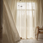 DIHINHOME Home Textile Sheer Curtain DIHIN HOME Modern Linen Fabric,Blackout Grommet Window Sheer Curtain for Living Room,52x63-inch,1 Panel