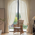 DIHINHOME Home Textile Sheer Curtain DIHIN HOME Modern Natural Linen,Blackout Grommet Window Sheer Curtain for Living Room,52x63-inch,1 Panel