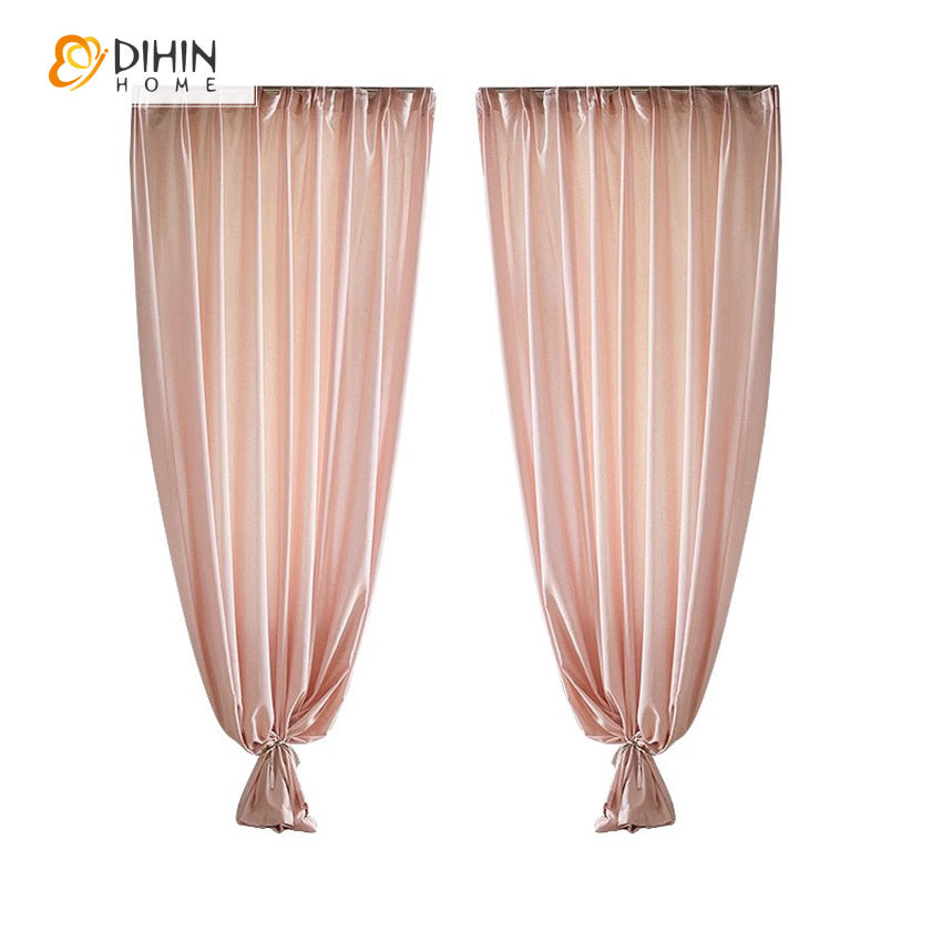 DIHINHOME Home Textile Sheer Curtain DIHIN HOME Modern Pink Color,Blackout Grommet Window Sheer Curtain for Living Room,52x63-inch,1 Panel