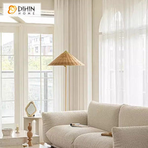 DIHINHOME Home Textile Sheer Curtain DIHIN HOME Modern White Color,Blackout Grommet Window Sheer Curtain for Living Room,52x63-inch,1 Panel